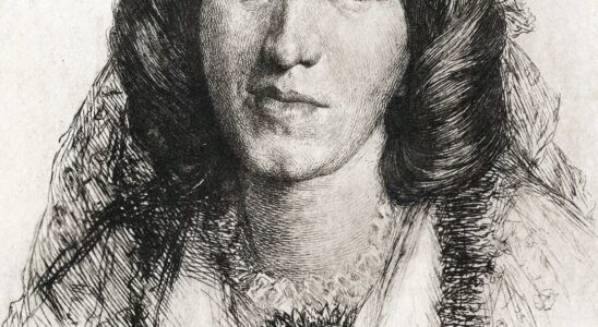 Illustration: George Eliot, gravure d'après un dessin à la craie (1865) de Sir Frederic William Burton.