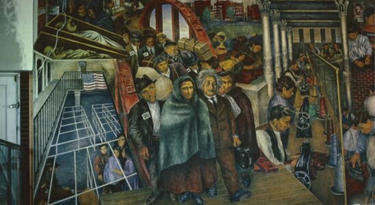 Illustration: fragment de la fresque monumentale réalisée par Ben Sahn pour la communauté de Roosevelt