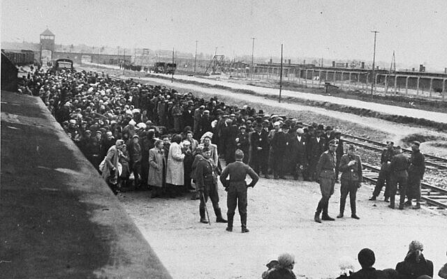 arrivée d'un convoi de Juifs hongrois à Auschwitz en 1944